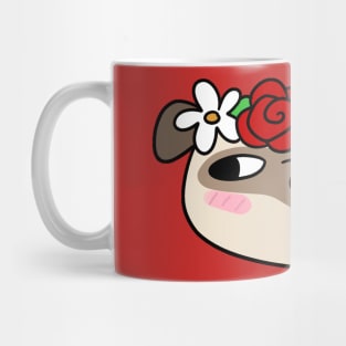 Flower Crown Pug Mug